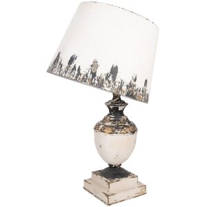 Clayre & Eef 6LMC0110 Tafellamp Beige Ø32x60cm Antiek Vintage E27 IJzer