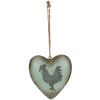 Clayre & Eef Decoratiehanger Hart Haan Groen Bruin 23x7x23 cm