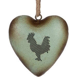 Clayre & Eef Decoratieve hanger Hart Haanmotief...
