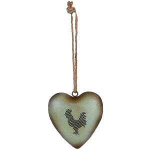 Clayre & Eef Decoratieve hanger Hart Haanmotief...