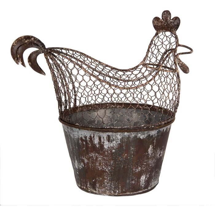 Clayre & Eef Decoratiekip Metaal Landelijk Bruin Grijs 39x39x25 cm