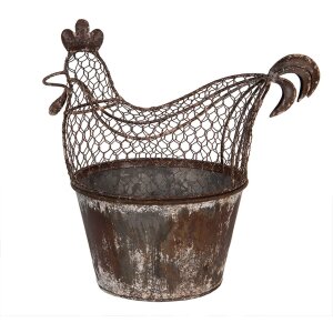 Clayre & Eef Decoratiekip Metaal Landelijk Bruin Grijs 39x39x25 cm