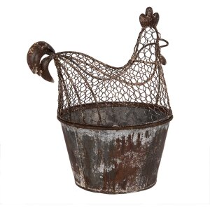 Clayre & Eef Decoratiekip Metaal Landelijk Bruin Grijs 39x39x25 cm