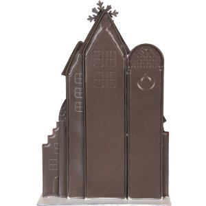 Clayre & Eef Kersthuisjes ensemble metaal wit rood goud 30x8x46 cm