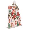 Clayre & Eef Kersthuisjes ensemble metaal wit rood goud 30x8x46 cm