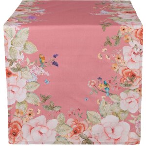 Clayre & Eef FFA64P Tafelloper Rosa 50x140 cm Katoen...