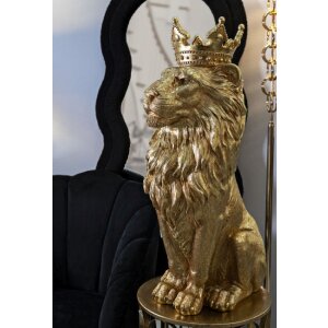 Mauro Ferretti Sierfiguur Koningsleeuwmantel 30x42x74 cm goud