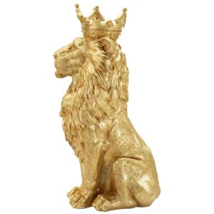 Mauro Ferretti Sierfiguur Koningsleeuwmantel 30x42x74 cm goud
