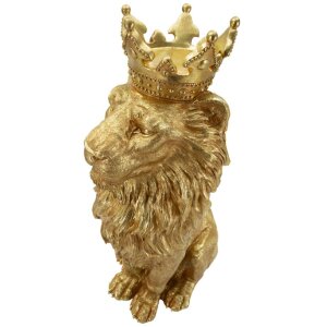 Mauro Ferretti Sierfiguur Koningsleeuwmantel 30x42x74 cm goud