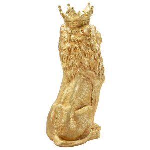 Mauro Ferretti Sierfiguur Koningsleeuwmantel 30x42x74 cm goud