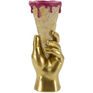 Mauro Ferretti Bloempot IJsbeker 12,5x11x31 cm goud roze