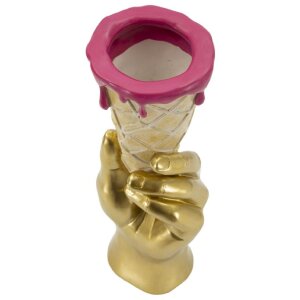 Mauro Ferretti Bloempot IJsbeker 12,5x11x31 cm goud roze