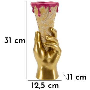 Mauro Ferretti Bloempot IJsbeker 12,5x11x31 cm goud roze