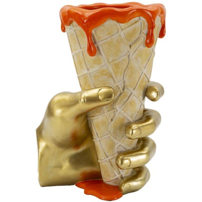 Mauro Ferretti Bloempot Beker 18x16x26 cm goud oranje