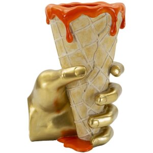 Mauro Ferretti Bloempot Beker 18x16x26 cm goud oranje