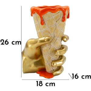 Mauro Ferretti Bloempot Beker 18x16x26 cm goud oranje