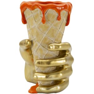 Mauro Ferretti Bloempot Beker 18x16x26 cm goud oranje