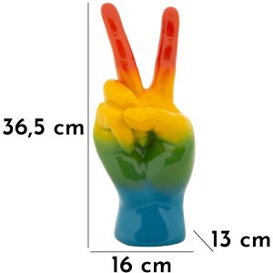 Mauro Ferretti Decoratief beeld Regenbooghand Gewinn 16x13x36,5 cm meerkleurig