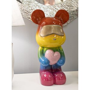 Rainbow Bear Staande Beer Multicolor 22,5x17,5x42,5 cm Polyresin