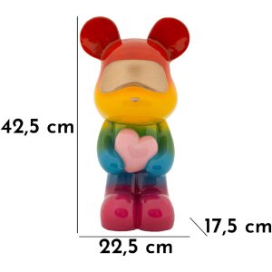 Rainbow Bear Staande Beer Multicolor 22,5x17,5x42,5 cm Polyresin