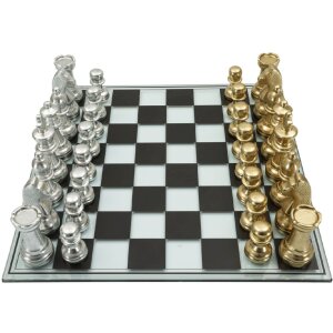 Mauro Ferretti Schaakspel Zwart/Wit 50,5x50,5x14 cm