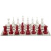 Mauro Ferretti Schaakspel Rood Wit 61x61x14 cm Polyresin Glas