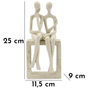 Mauro Ferretti Stons Figurine Paar 11,5x9x25 cm creme