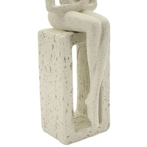 Mauro Ferretti Stons Figurine crème 8,5x6,5x24 cm polyresin leesbeeldje