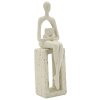Mauro Ferretti Stons Figurine crème 8,5x6,5x24 cm polyresin leesbeeldje