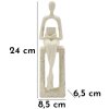 Mauro Ferretti Stons Figurine crème 8,5x6,5x24 cm polyresin leesbeeldje