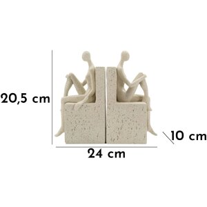 Mauro Ferretti Boekensteun Stons 24x10x20,5 cm creme