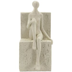 Mauro Ferretti Boekensteun Stons 24x10x20,5 cm creme
