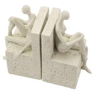 Mauro Ferretti Boekensteun Stons 24x10x20,5 cm creme