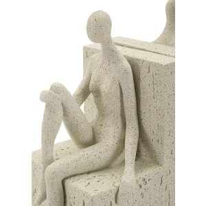 Mauro Ferretti Boekensteun Stons 24x10x20,5 cm creme