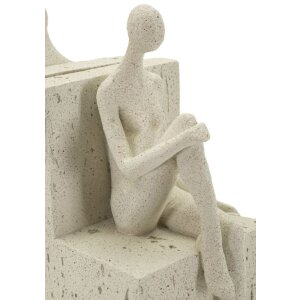 Mauro Ferretti Boekensteun Stons 24x10x20,5 cm creme