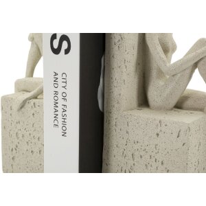 Mauro Ferretti Boekensteun Stons 24x10x20,5 cm creme