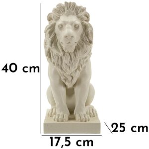 Mauro Ferretti Leeuwbeeld Stons 17,5x25x40 cm creme