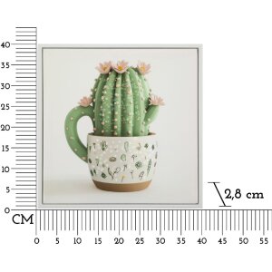 Mauro Ferretti Canvasdoek met Fotolijst Kaktusvaas 40x2,8x40 cm