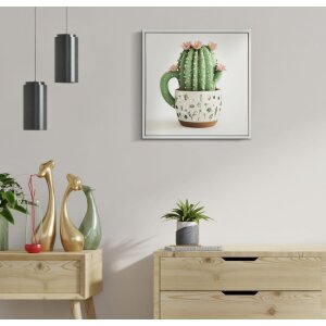 Mauro Ferretti Canvasdoek met Fotolijst Kaktusvaas 40x2,8x40 cm