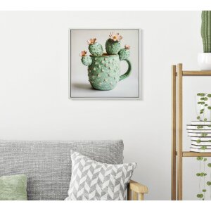Mauro Ferretti Canvasdoek met lijst Kaktusvaas 40x2,8x40 cm