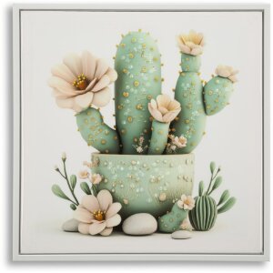 Mauro Ferretti Canvasdoek met fotolijst Cactusvaas 40x2,8x40 cm