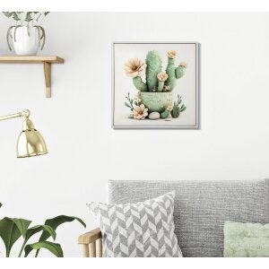 Mauro Ferretti Canvasdoek met fotolijst Cactusvaas 40x2,8x40 cm