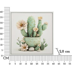 Mauro Ferretti Canvasdoek met fotolijst Cactusvaas 40x2,8x40 cm