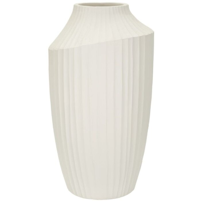 Mauro Ferretti Ice Vaas Crème 28,5x50,5 cm MGO Sculpturaal