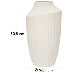 Mauro Ferretti Ice Vaas Crème 28,5x50,5 cm MGO Sculpturaal