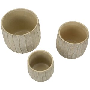 Mauro Ferretti Plantenpot-Set Flocke 3-delig 30,5x27/25x22,2/19,5x18 cm creme