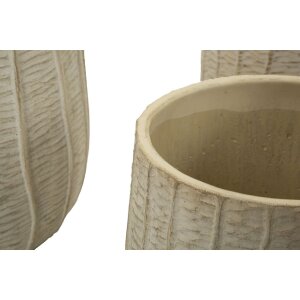 Mauro Ferretti Plantenpot-Set Flocke 3-delig 30,5x27/25x22,2/19,5x18 cm creme