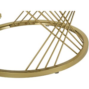Mauro Ferretti Salontafels Votix 2-delig crème goud 70x48/50x43,5 cm