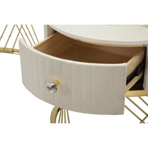 Mauro Ferretti Salontafels Votix 2-delig crème goud 70x48/50x43,5 cm