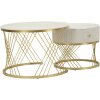 Mauro Ferretti Salontafels Votix 2-delig crème goud 70x48/50x43,5 cm
